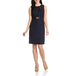 Tahari Arthur S. Levine Women's Tonal Pattern Cut-Out Detail Dress Size 6
